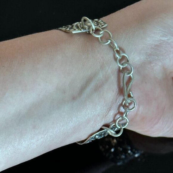 Antique Sterling Silver Cuff Bracelet Sleeping Beauty Turquoise 925 Victorian - Picture 10 of 10